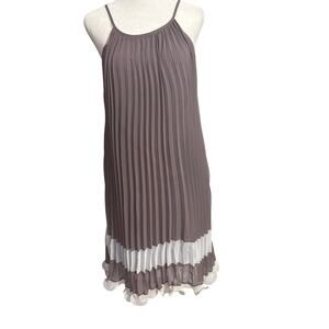 Ya Los Angeles Chic Pleated Ruffled Keyhole Dress